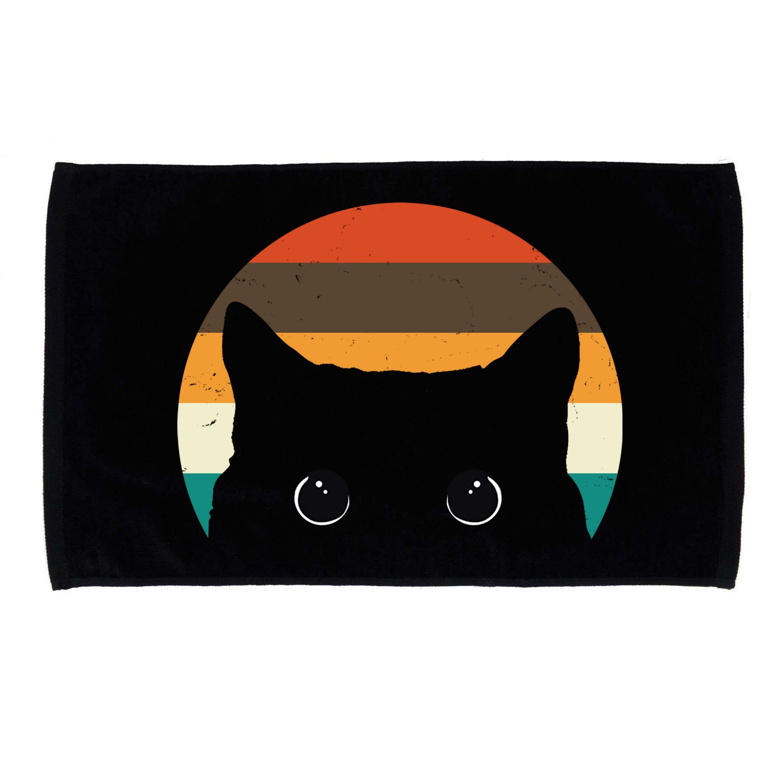 Retro Cat Eyes Vintage Sunset Microfiber Hand Towel