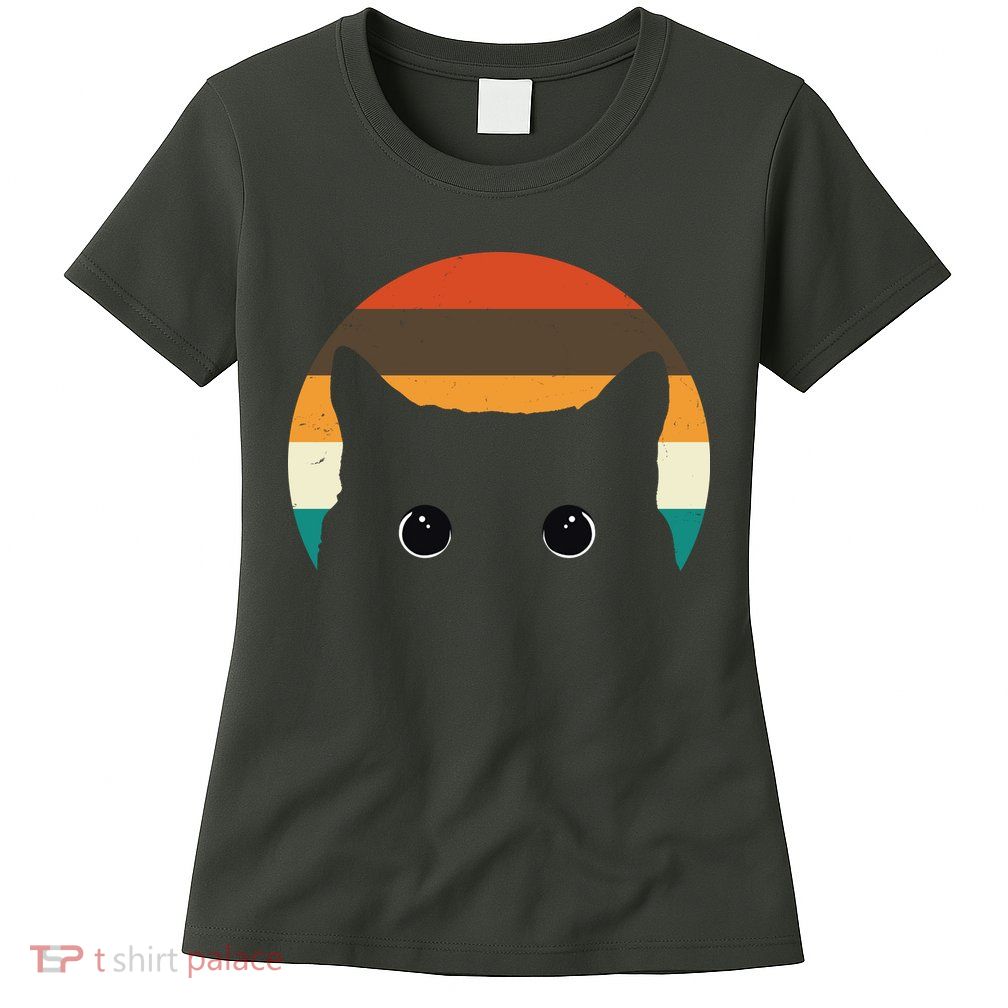 Retro Cat Eyes Vintage Sunset Womens T-Shirt