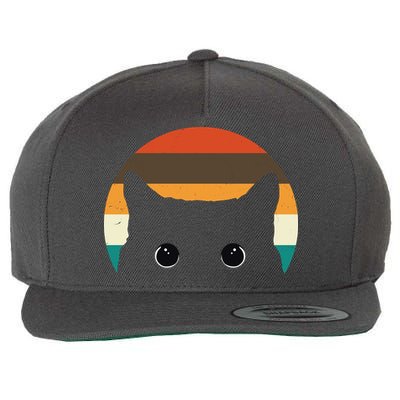 Retro Cat Eyes Vintage Sunset Wool Snapback Cap