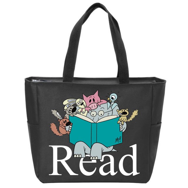 Read Cute Elephant Book Lover Gift Zip Tote Bag