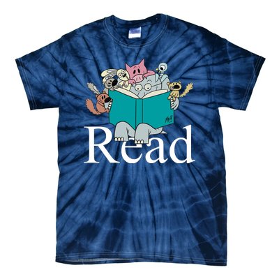 Read Cute Elephant Book Lover Gift Tie-Dye T-Shirt