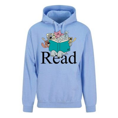 Read Cute Elephant Book Lover Gift Unisex Surf Hoodie