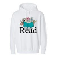 Read Cute Elephant Book Lover Gift Garment-Dyed Fleece Hoodie