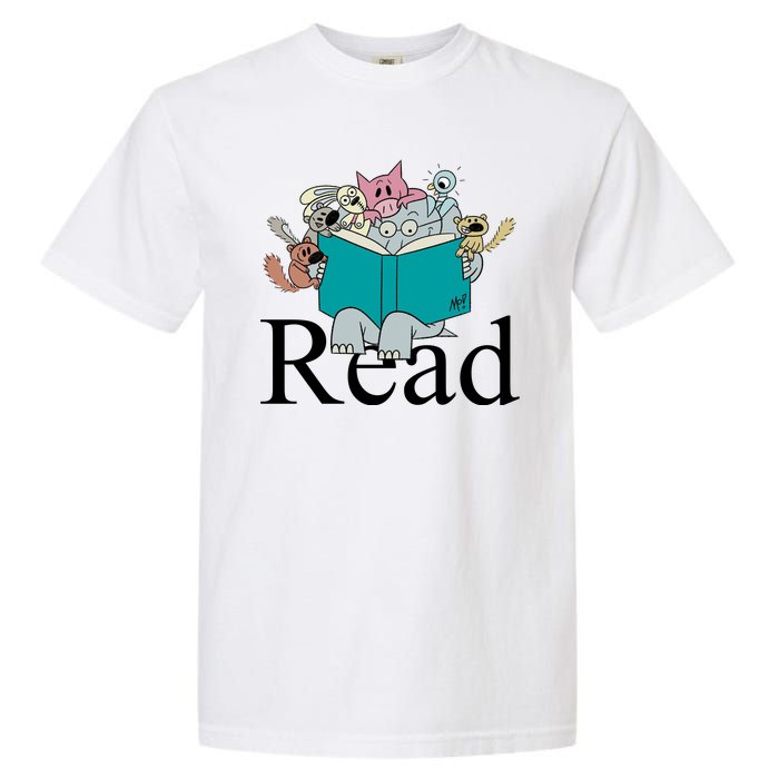 Read Cute Elephant Book Lover Gift Garment-Dyed Heavyweight T-Shirt