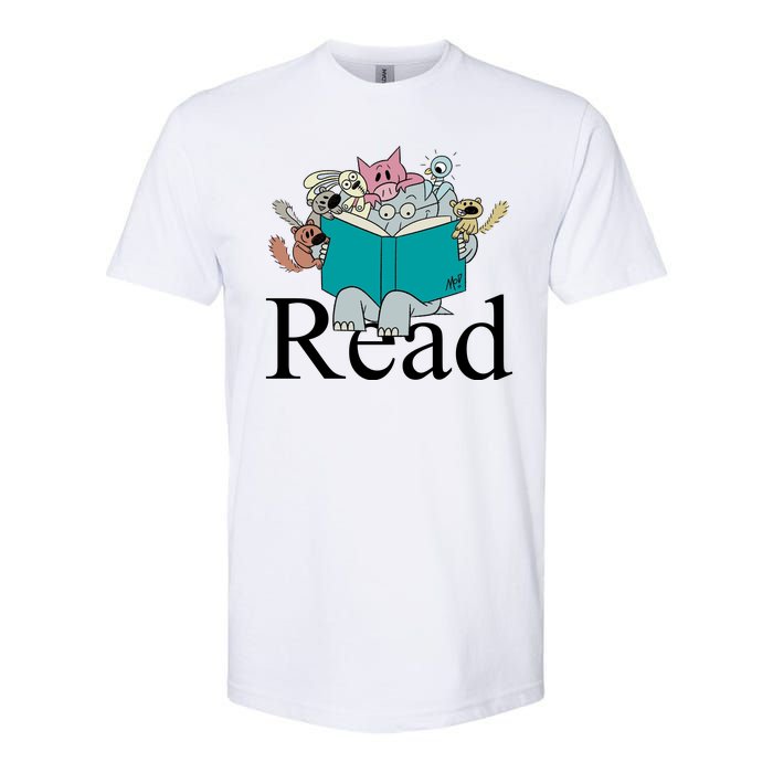 Read Cute Elephant Book Lover Gift Softstyle CVC T-Shirt