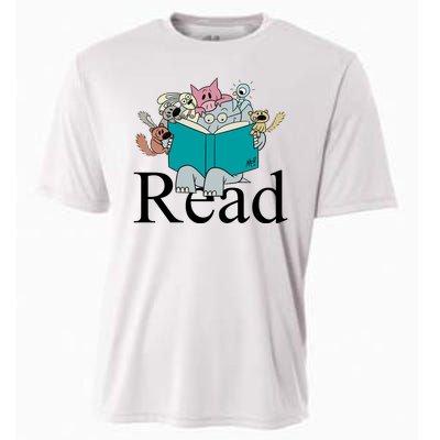 Read Cute Elephant Book Lover Gift Cooling Performance Crew T-Shirt