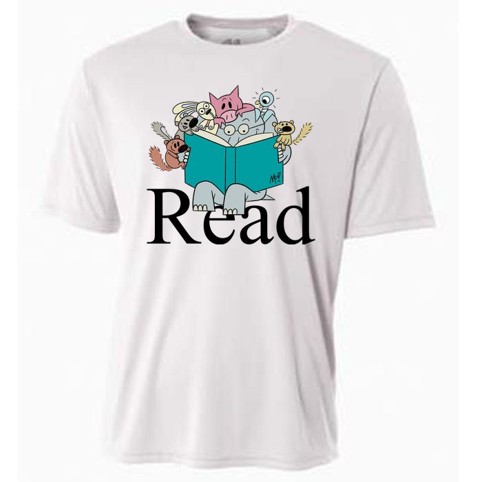 Read Cute Elephant Book Lover Gift Cooling Performance Crew T-Shirt