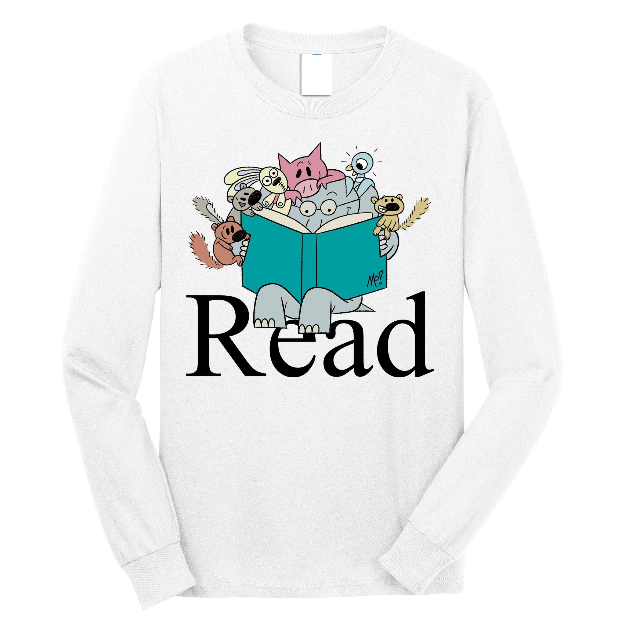 Read Cute Elephant Book Lover Gift Long Sleeve Shirt