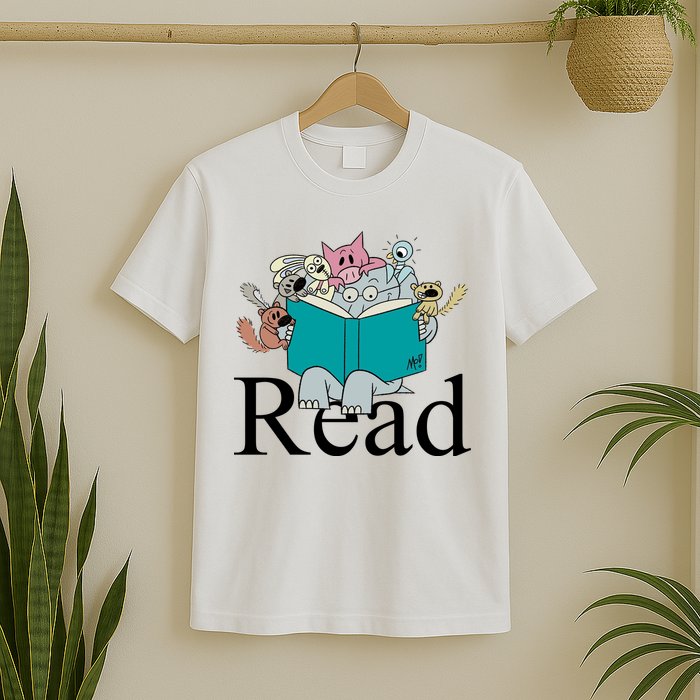 Read Cute Elephant Book Lover Gift T-Shirt