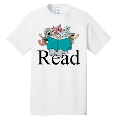 Read Cute Elephant Book Lover Gift Tall T-Shirt