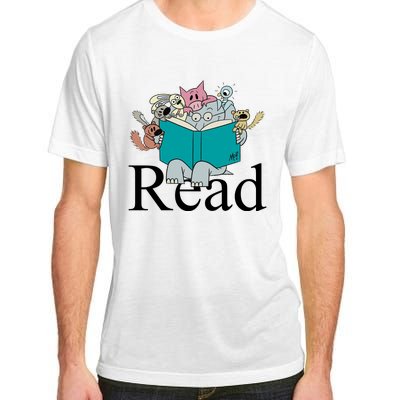 Read Cute Elephant Book Lover Gift Adult ChromaSoft Performance T-Shirt