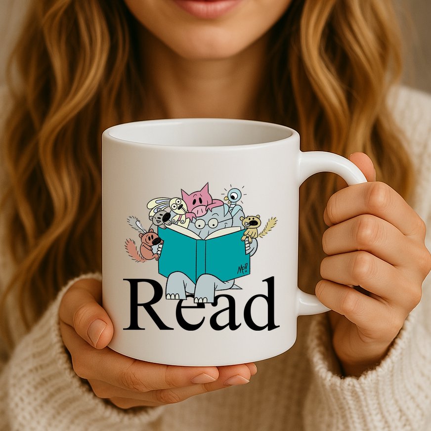 Read Cute Elephant Book Lover Gift Mug