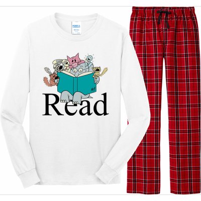 Read Cute Elephant Book Lover Gift Long Sleeve Pajama Set