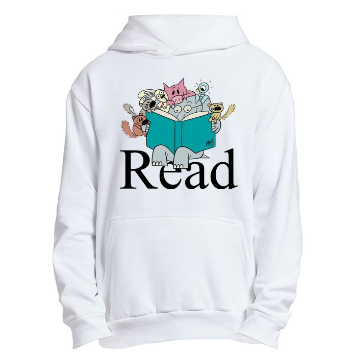 Read Cute Elephant Book Lover Gift Urban Pullover Hoodie