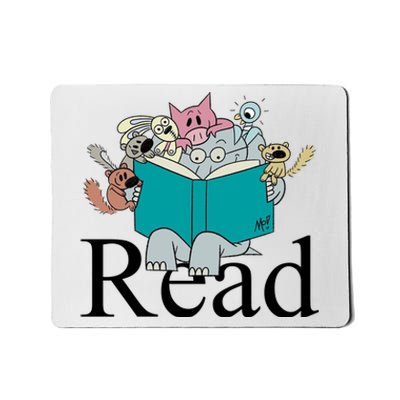 Read Cute Elephant Book Lover Gift Mousepad