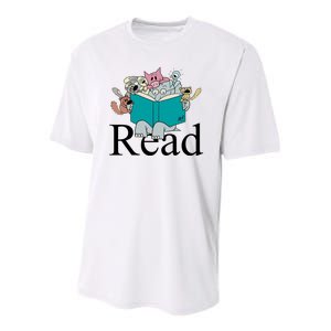 Read Cute Elephant Book Lover Gift Youth Performance Sprint T-Shirt