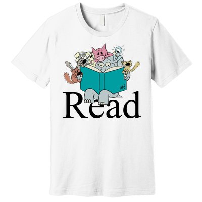 Read Cute Elephant Book Lover Gift Premium T-Shirt