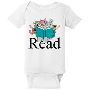 Read Cute Elephant Book Lover Gift Baby Bodysuit