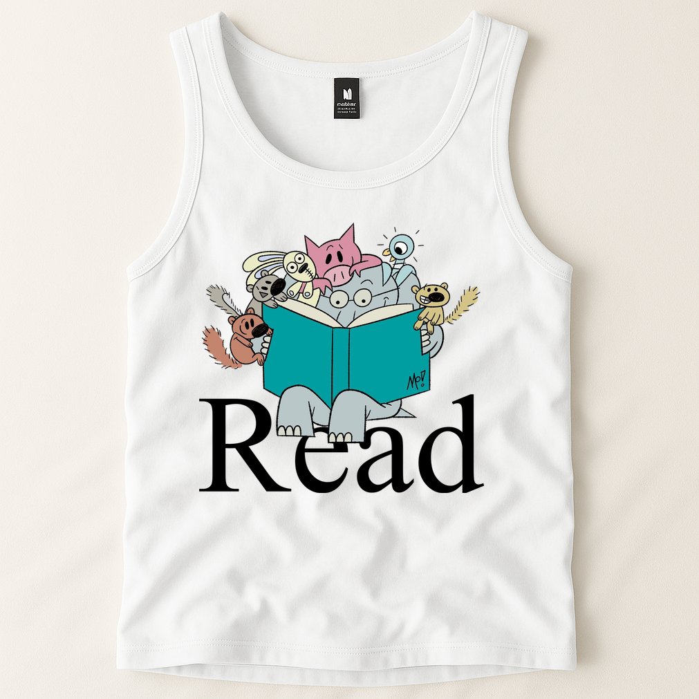 Read Cute Elephant Book Lover Gift Tank Top
