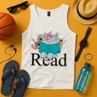 Read Cute Elephant Book Lover Gift Tank Top