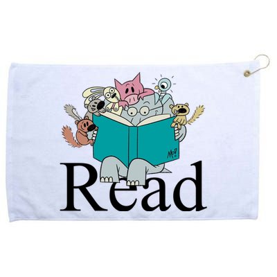 Read Cute Elephant Book Lover Gift Grommeted Golf Towel