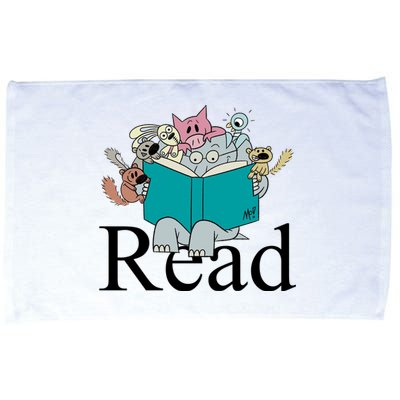 Read Cute Elephant Book Lover Gift Microfiber Hand Towel