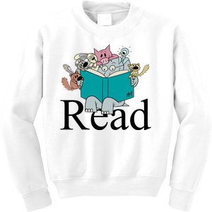 Read Cute Elephant Book Lover Gift Kids Sweatshirt