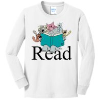 Read Cute Elephant Book Lover Gift Kids Long Sleeve Shirt