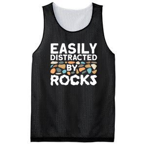 Rock Collector Easily Distracted By Rock Mesh Reversible Basketball Jersey Tank