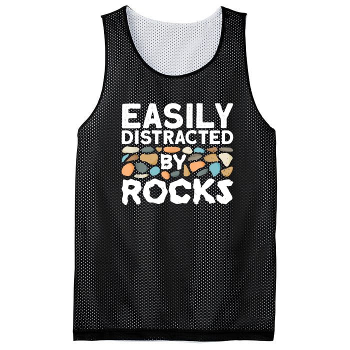 Rock Collector Easily Distracted By Rock Mesh Reversible Basketball Jersey Tank