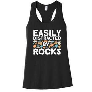 Rock Collector Easily Distracted By Rock Women's Racerback Tank