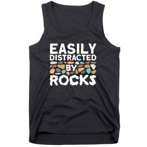 Rock Collector Easily Distracted By Rock Tank Top