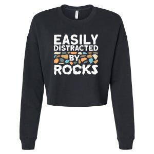 Rock Collector Easily Distracted By Rock Cropped Pullover Crew