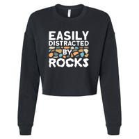 Rock Collector Easily Distracted By Rock Cropped Pullover Crew