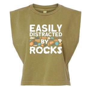 Rock Collector Easily Distracted By Rock Garment-Dyed Women's Muscle Tee