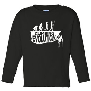 Rock Climbing Evolution Funny Climber Hiker Boulderer Cute Gift Toddler Long Sleeve Shirt