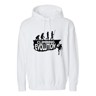 Rock Climbing Evolution Funny Climber Hiker Boulderer Cute Gift Garment-Dyed Fleece Hoodie