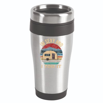 Rv Camper Funny Gift Im Sexy And I Tow It Funny Camper Gift 16oz Travel Tumbler