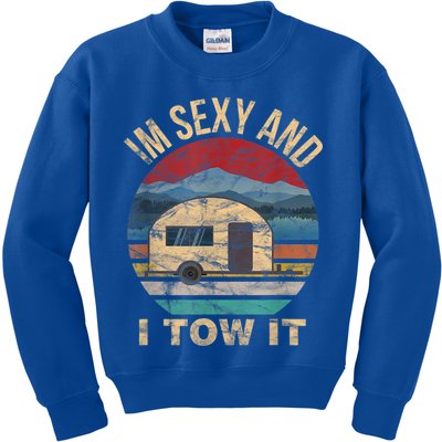 Rv Camper Funny Gift Im Sexy And I Tow It Funny Camper Gift Kids Sweatshirt