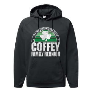 Retro Coffey Family Reunion Funny Irish Performance Fleece Hoodie