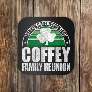 Retro Coffey Family Reunion Funny Irish Coaster