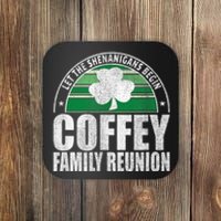 Retro Coffey Family Reunion Funny Irish Coaster