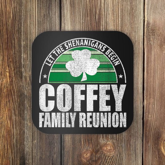 Retro Coffey Family Reunion Funny Irish Coaster