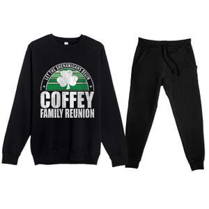 Retro Coffey Family Reunion Funny Irish Premium Crewneck Sweatsuit Set