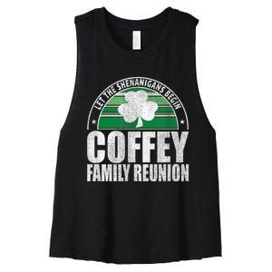 Retro Coffey Family Reunion Funny Irish Women's Racerback Cropped Tank