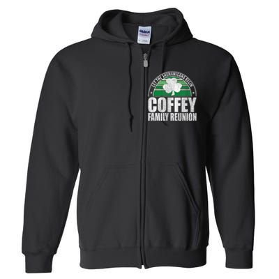 Retro Coffey Family Reunion Funny Irish Full Zip Hoodie