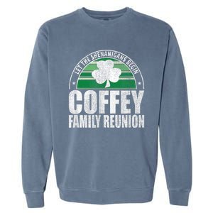 Retro Coffey Family Reunion Funny Irish Garment-Dyed Sweatshirt