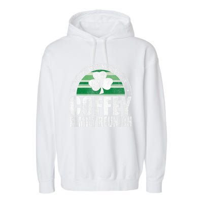 Retro Coffey Family Reunion Funny Irish Garment-Dyed Fleece Hoodie