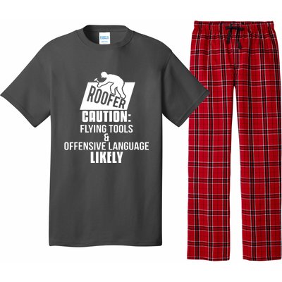 Roofer Caution Flying Tools And Offensive Language Pajama Set