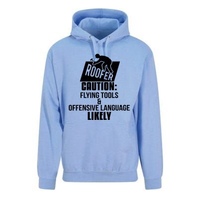 Roofer Caution Flying Tools And Offensive Language Unisex Surf Hoodie